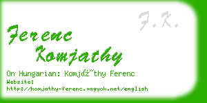 ferenc komjathy business card